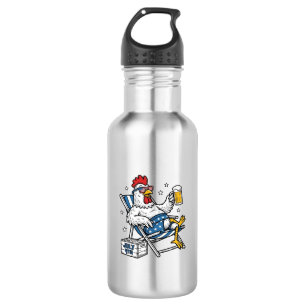 Lustiges 4. Juli Huhn Bier Patriotisches Shirt-Des Edelstahlflasche