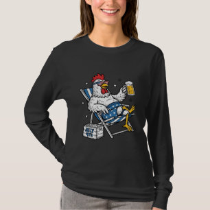 Lustiges 4. Juli Huhn Bier Patriotisches T-Shirt D
