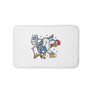 Lustiges 4. Juli Huhn Bier Patriotisches T-Shirt D Badematte