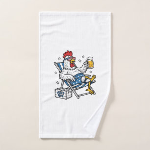Lustiges 4. Juli Huhn Bier Patriotisches T-Shirt D Handtuch