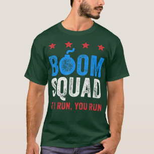 Lustiges 4. Juli Wenn ich renne, rennst du Boom Sq T-Shirt