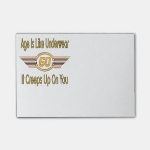 Lustiges 60. - Alter ist wie Unterwäsche Post-it Klebezettel
