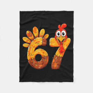 Lustiges 67 Erntedankfest 6 7 Meme Humor Truthahn Fleecedecke