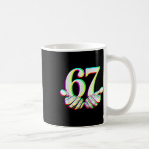 Lustiges 67-Hand-Sechs-Sieben-Meme-Gen-Alpha-Slang Kaffeetasse