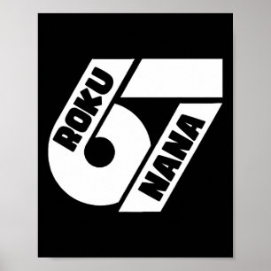 Lustiges 67 Japanisches Meme Roku Nana Grafikdesig Poster