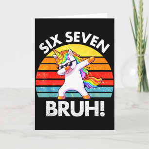 Lustiges 67 Meme Dabbing Einhorn Sechs Sieben 6 7  Karte