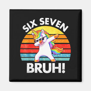 Lustiges 67 Meme Dabbing Einhorn Sechs Sieben 6 7 Magnet