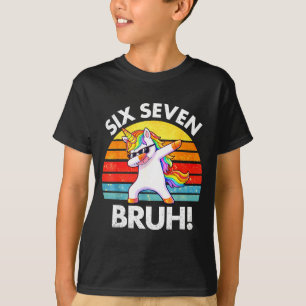 Lustiges 67 Meme Dabbing Einhorn Sechs Sieben 6 7 T-Shirt