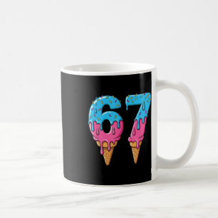 Lustiges 67 Meme Eiscreme-Tropfen Six Seven Gen Z Kaffeetasse