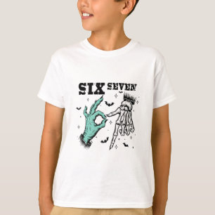 Lustiges 67 Meme Grusel Skelett Six Seven Gen Alph T-Shirt