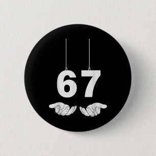 Lustiges 67-Meme-Kostüm Six Seven Halloween Gen Z Button