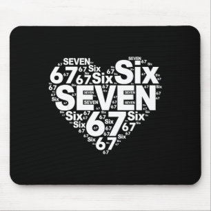Lustiges 67 Meme Sechs Sieben Herz Passende Paare  Mousepad