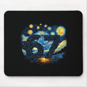 Lustiges 67 Meme Sechs Sieben Sternenkunst Nacht  Mousepad