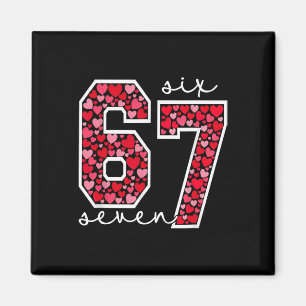 Lustiges 67 Meme Sechs Sieben Valentinstag Herzen Magnet