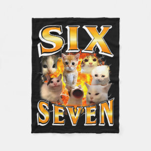 Lustiges 67 Meme Six Seven Katzen Meme Lustiger Bo Fleecedecke