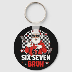 Lustiges 67 Meme Six Seven Weihnachten Bruh Santa  Schlüsselanhänger