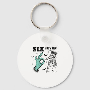Lustiges 67-Meme-spukendes Skelett Six Seven Gen A Schlüsselanhänger