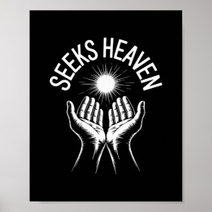 Lustiges 67-Meme sucht Himmel Ironische spirituell Poster