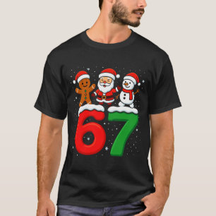 Lustiges 67 Meme Weihnachten Six Seven Santa Schne T-Shirt