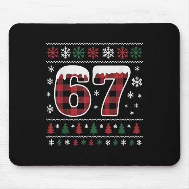 Lustiges 67 Sechs Sieben Meme Brainrot Cringe Weih Mousepad (Vorne)