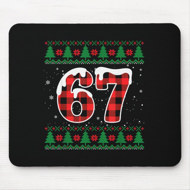 Lustiges 67 Sechs Sieben Meme Brainrot Cringe Weih Mousepad (Vorne)