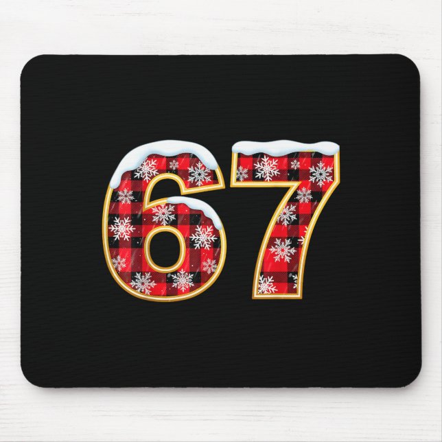 Lustiges 67 Sechs Sieben Meme Brainrot Peinlich We Mousepad (Vorne)