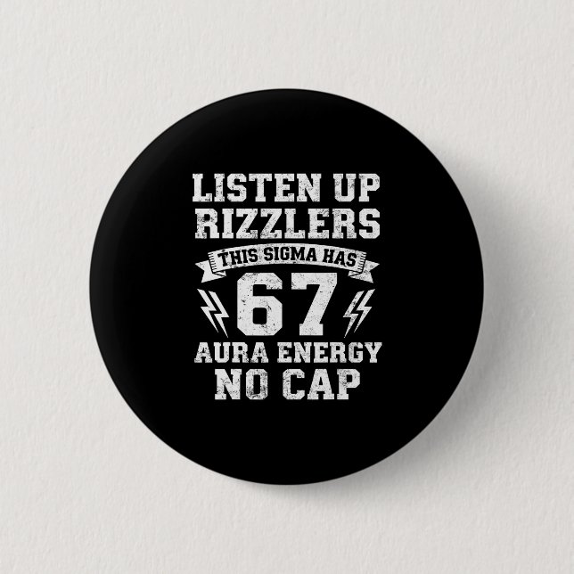 Lustiges 67-Shirt Meme Six Seven  Button (Vorderseite)
