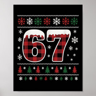 Lustiges 67 Six Seven Meme Brainrot Peinlich Weihn Poster