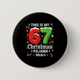 Lustiges 67 Six Seven Meme Weihnachten Pyjama-Shir Button