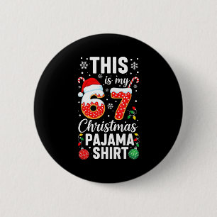 Lustiges 67 Weihnachten Pyjama-Shirt Six Seven Mem Button