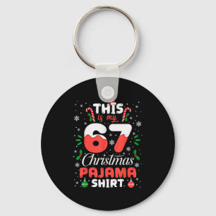 Lustiges 67 Weihnachten Pyjama-Shirt Six Seven Mem Schlüsselanhänger