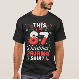 Lustiges 67 Weihnachten Pyjama-Shirt Six Seven Mem T-Shirt
