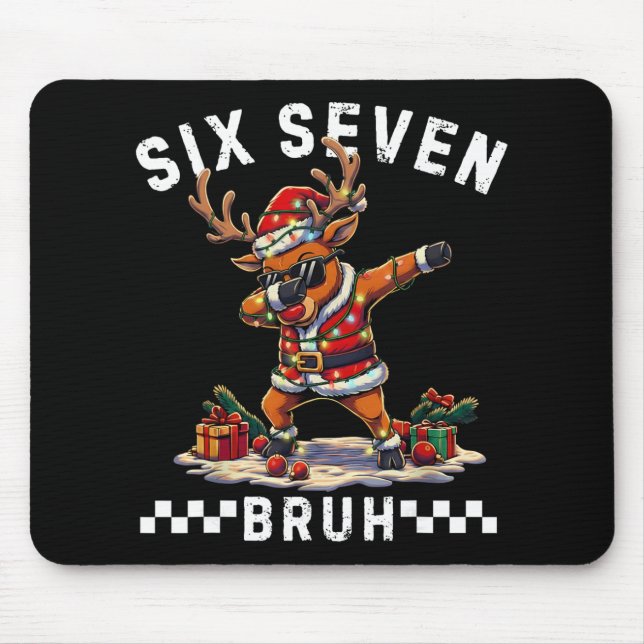 Lustiges 67 Weihnachten Six Seven Meme Dabbing Ren Mousepad (Vorne)