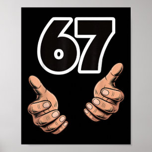 Lustiges 6 7 Meme Gen Alpha Slang Sechs Sieben Poster