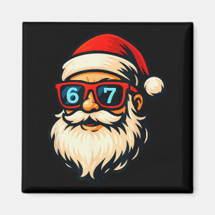 Lustiges 6 7 Sechs Sieben Meme Santa Gesicht Weihn Magnet