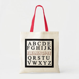 Lustiges ABCD elemenopee Braun Tragetasche