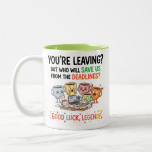 Lustiges Abschiedsgeschenk für Kollegen Zweifarbige Tasse
