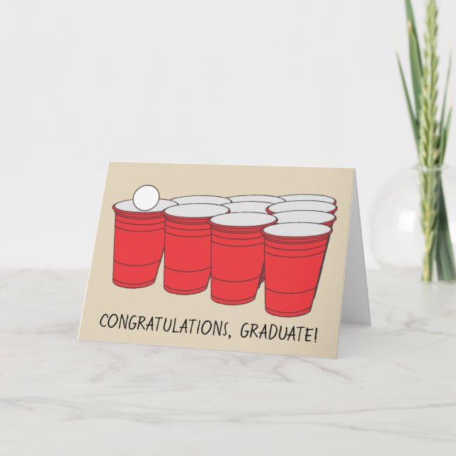Lustiges Abschluss-Bier Pong "Touch - und - gehen Karte (Vorderseite)