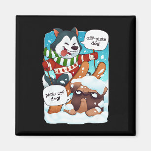 Lustiges Abseits-Hund-Piste-Abseits-Lustiges Skifa Magnet
