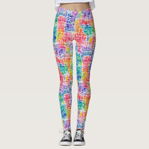 Lustiges abstraktes farbenfrohes Mosaik-Wasserfarb Leggings