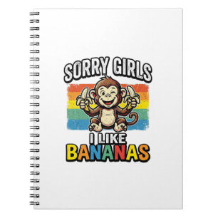 Lustiges Affen-Banane-Vintage-Stich-Shirt-Design Notizblock
