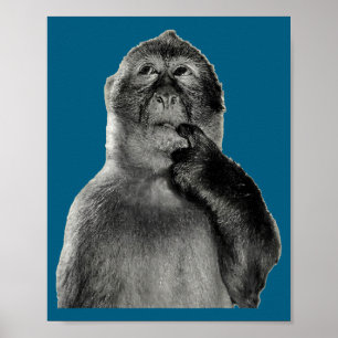 Lustiges Affen-Meme mit Retro-Odore-Humor-Kunststi Poster