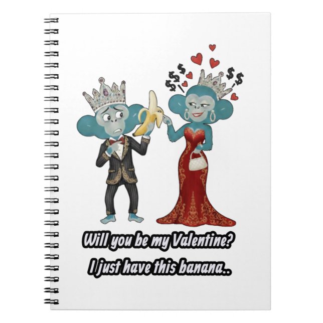 Lustiges Affen-Paar Valentinstag T-Shirt Notizblock (Vorderseite)
