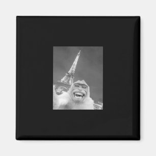 Lustiges Affen-Selfie Eiffelturm in Paris Männer F Magnet