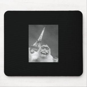 Lustiges Affen-Selfie Eiffelturm In Paris Männer F Mousepad