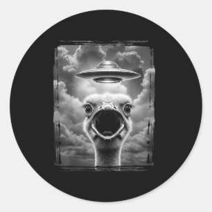Lustiges Alien Truthahn UFO Selfie Thanksgiving Me Runder Aufkleber