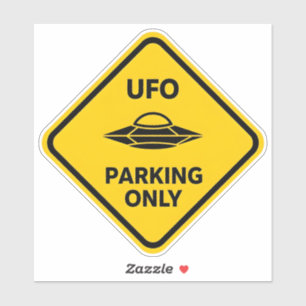 Lustiges Alien-UFO-Parkplatz-Schild Aufkleber