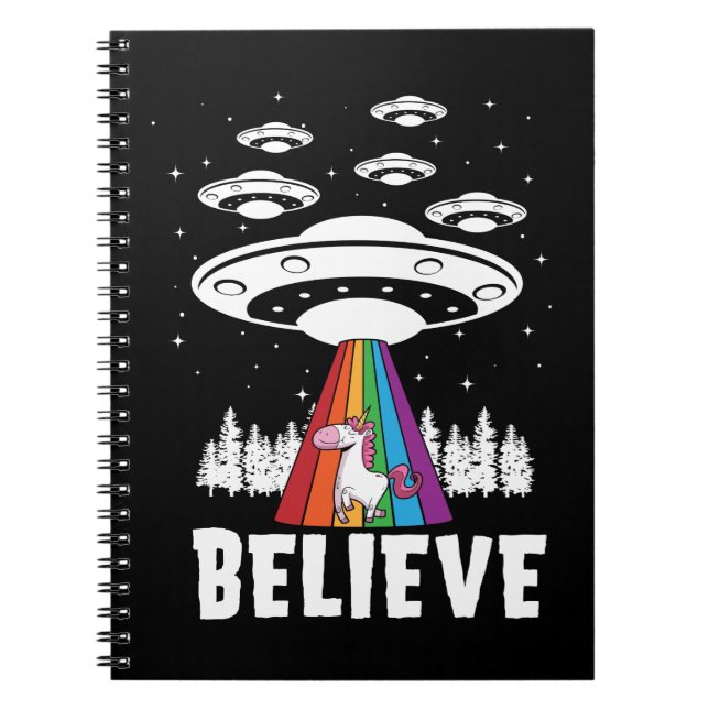 Lustiges alien UFO-Regenbogenunicorn-Kleid Notizblock (Vorderseite)