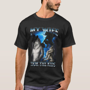 Lustiges Alpha-Wolf-Meme Meine Frau nahm den Kids- T-Shirt