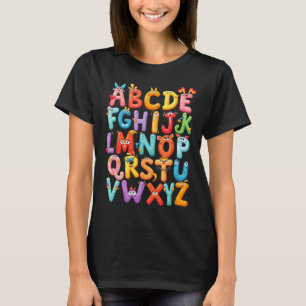 Lustiges Alphabet A-z Abc Kinder Zurück zur Schule T-Shirt